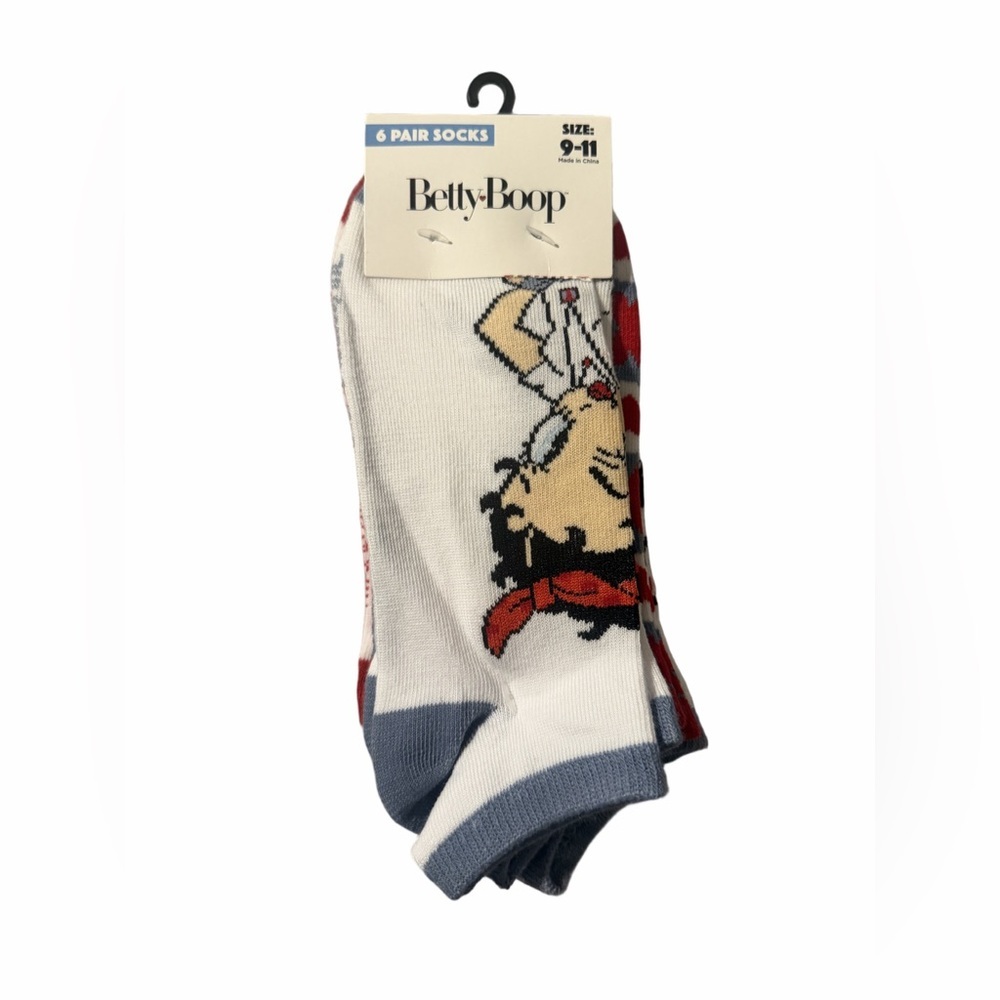 Betty Boop Ankle Socks [6 pairs, Size: 9-11]
